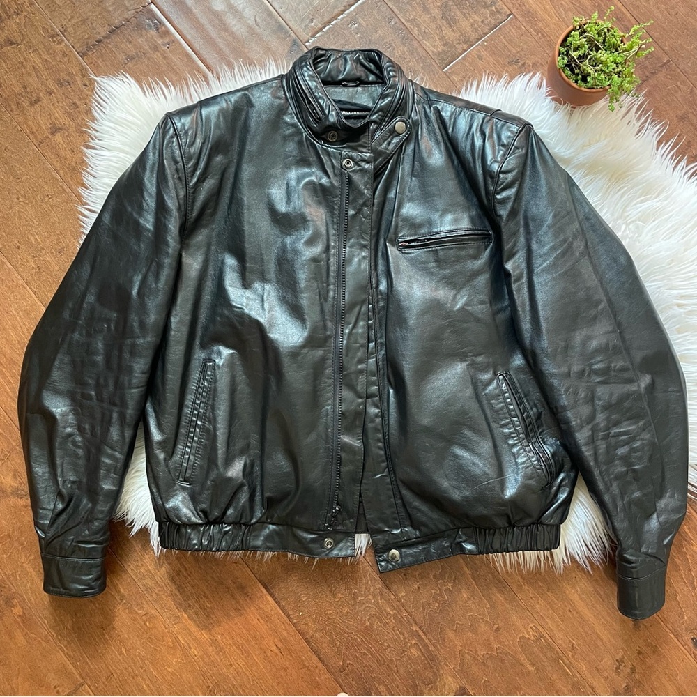 Vintage Leather Bermans Bomber Jacket
